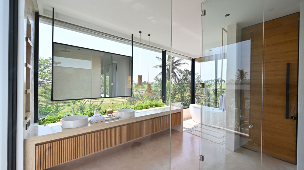 Elite Havens - Villa Nica Bali Indonesia - Beautiful master bedroom ensuite overlooking the fields